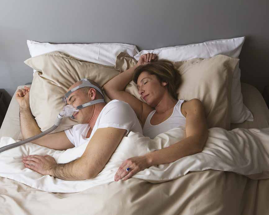 CPAP device and CPAP mask being used