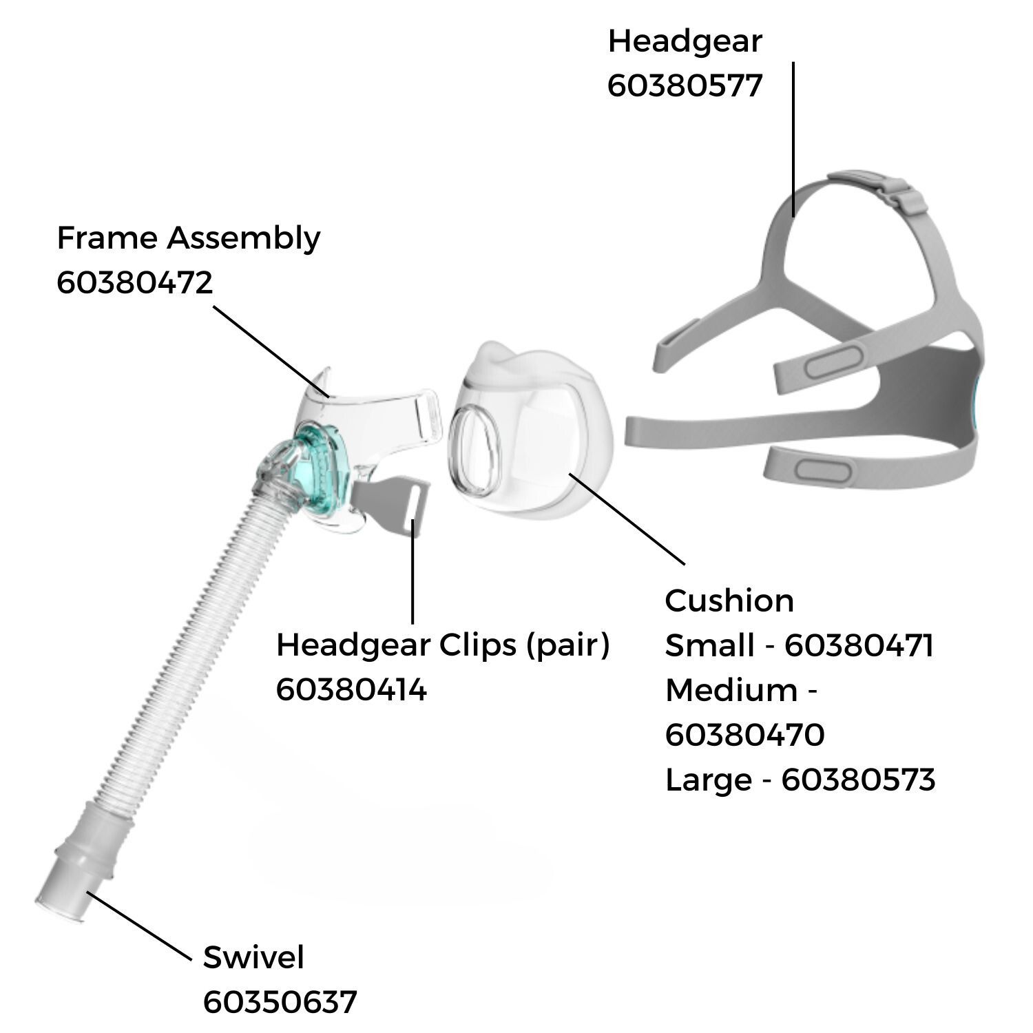 BMC F6 Full Face Mask Parts CPAP co uk BMC F6 Full Face Mask Parts CPAP co uk