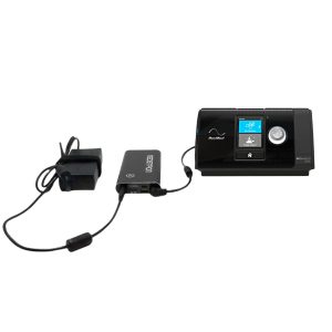 ResMed AirSense 10 connected to the Pilot Flex CPAP Travel Battery | CPAP.co.uk